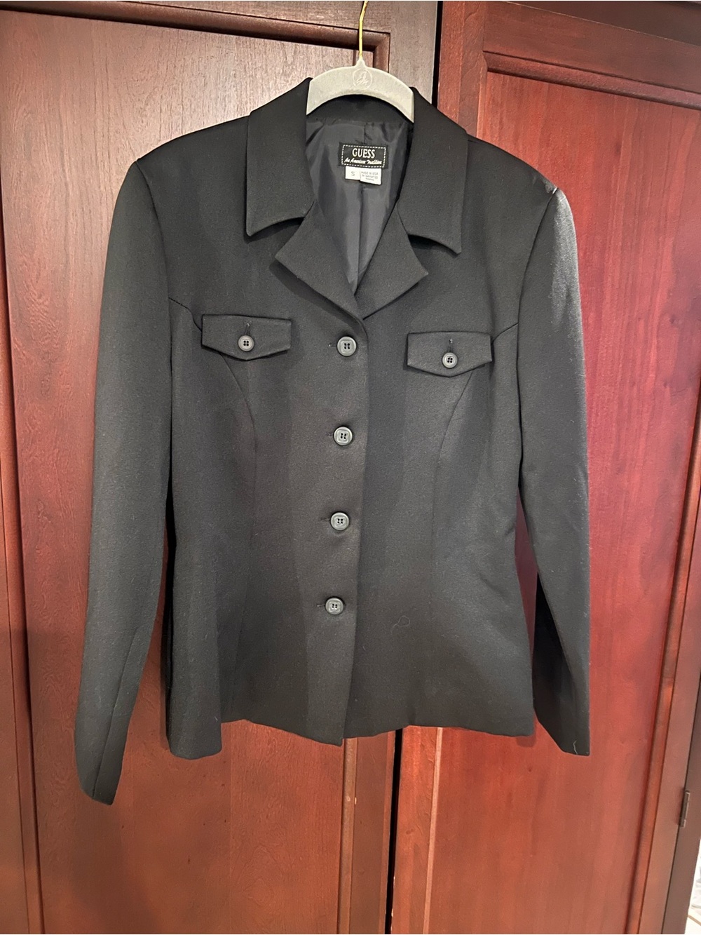 GUESS Black Button-Front Tailored Blazer